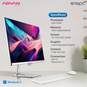 Advan All in One PC AIO ONEPC Intel N100 99% SRGB 60W Power Saving Windows 11