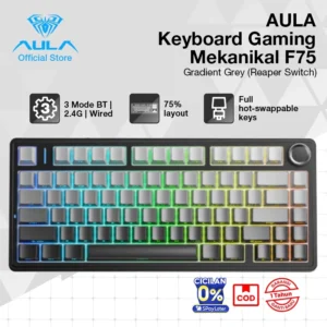 AULA Keyboard Gaming Mechanical Wireless Linear Switch Gasket F75 RGB Original